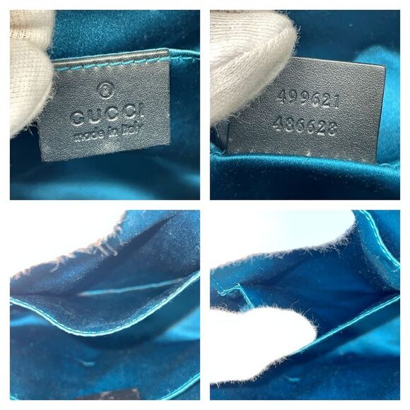 Gucci 499621 And 486628 Suede Ophidia Ggmarmont Shoulder Bag Black 371302 - Picture 8 of 10